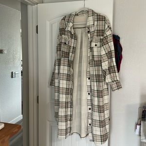 Free People Plaid Trench